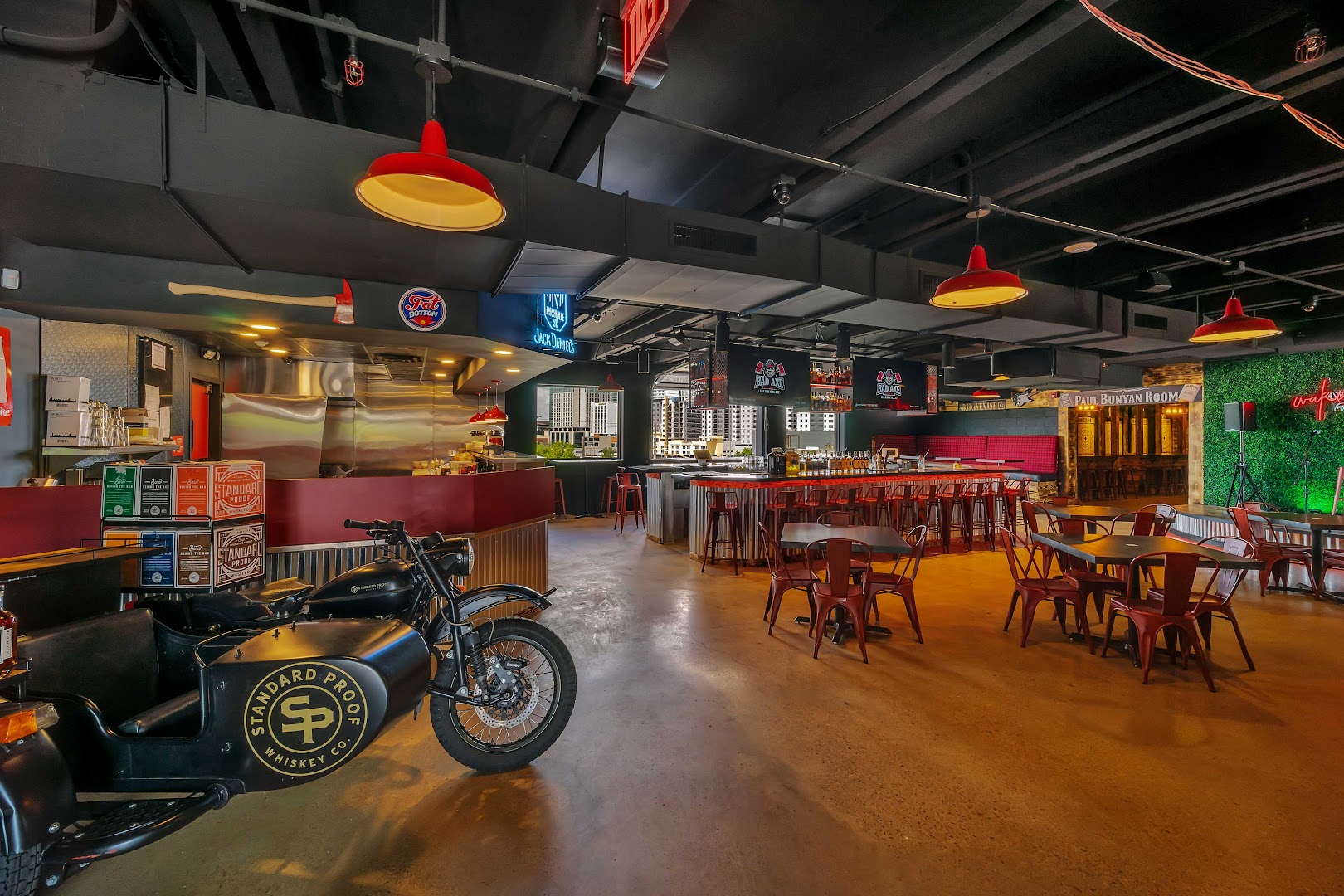 Restaurant and Bar at Bad Axe Throwing in Nashville, TN